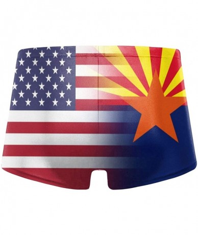 Briefs American Bolivia Flag Men's Quick Dry Swimsuit Boxer Trunks Square Cut Bathing Suits - American Arizona State Flag - C...