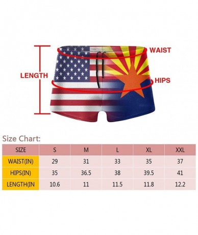 Briefs American Bolivia Flag Men's Quick Dry Swimsuit Boxer Trunks Square Cut Bathing Suits - American Arizona State Flag - C...