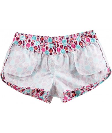 Board Shorts Women's Athletic Casual Beach Shorts Boardshorts Summer Floral Quick Dry Swim Trunks - Floral Pink - C118EGNE76T...