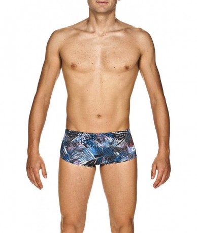 Racing Mens Floral Allover Square Swim Short MaxLife Swimsuit - Navy - Multi - CD18TIK8XE5 $78.09