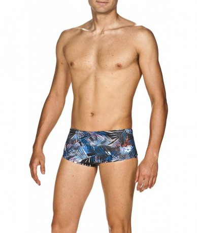 Racing Mens Floral Allover Square Swim Short MaxLife Swimsuit - Navy - Multi - CD18TIK8XE5 $78.09