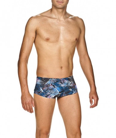 Racing Mens Floral Allover Square Swim Short MaxLife Swimsuit - Navy - Multi - CD18TIK8XE5 $78.09