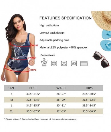 One-Pieces Girls Retro Bathing Suit Beach Swimwear for Fitness Daily Wear - Mythical Beautiful Wolf Night 2 - CH19000ED4L $29.38