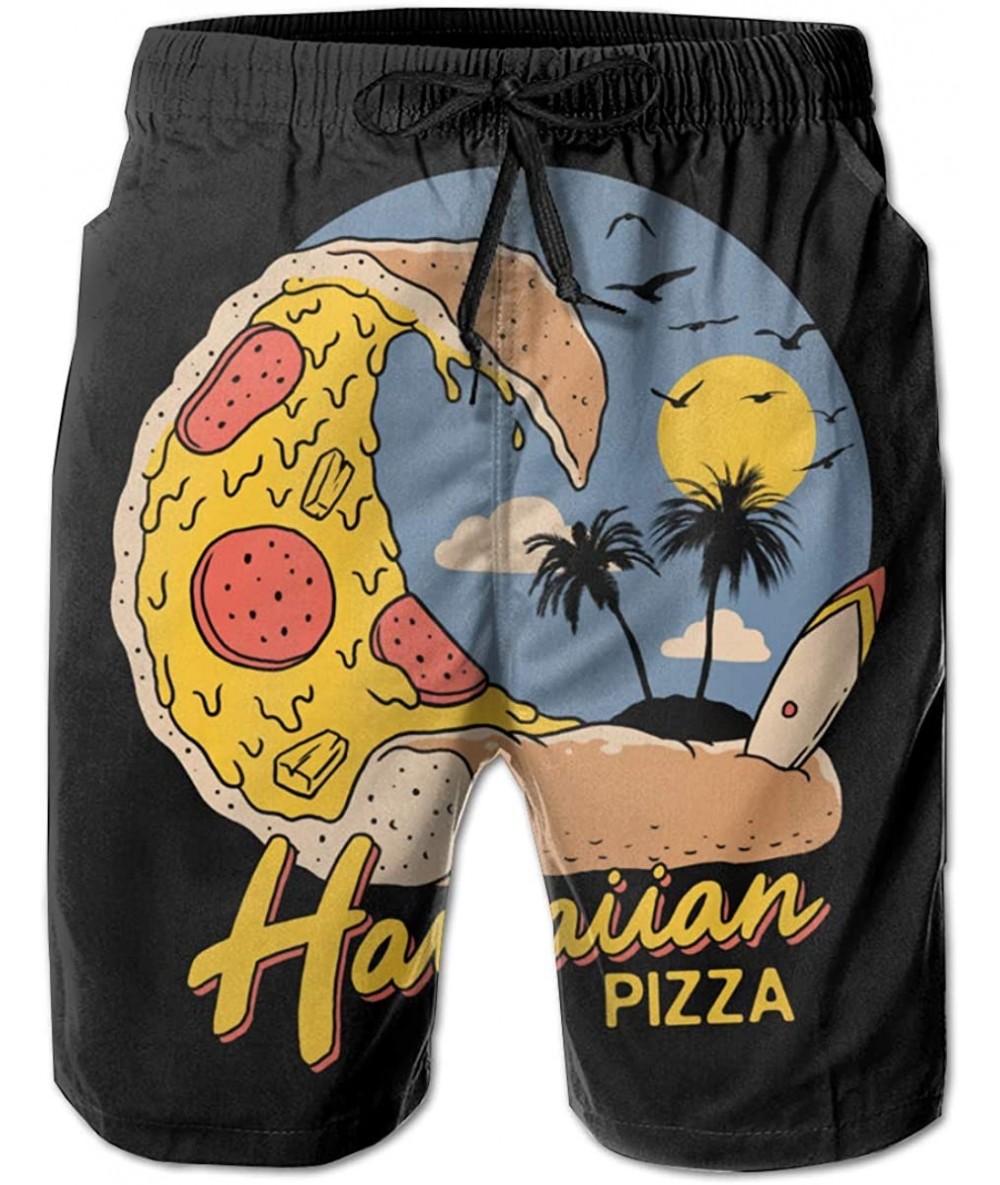 Board Shorts Pikachu Bulbasaur Eevee Squirtle Mans Quick Dry Beach Board Shorts Home Swim Trunks - Hawaiian Surfing Pizza - C...