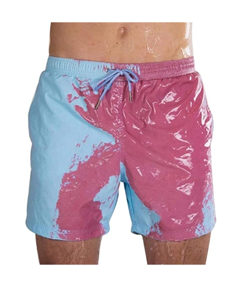 Board Shorts Men's Quick Dry Swim Trunks- Board Shorts- Magical Change Color Beach Shorts Men Swimming Trunks Swimwear Quick ...