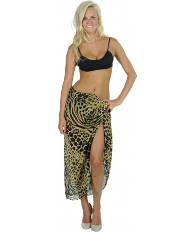 Cover-Ups Women's Hawaii Sarongs for Women Plus Size Beach Wrap Skirt Full Long A - Brown_e595 - CN11APUP41L $28.98