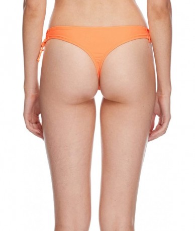 Bottoms Women's Smoothies Isla Solid Cheeky Coverage Bikini Bottom Swimsuit - Mango - C418HWMD29L $50.09