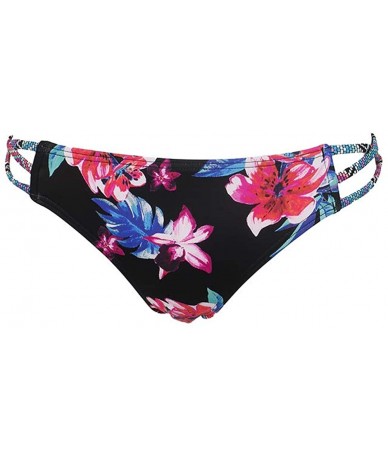 Tankinis Womens Stunner Hipster Floral Bikini Swim Bottom - Black Multi - CL18OTLO6KH $19.17