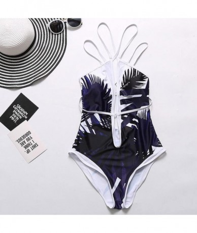 One-Pieces Women's One Piece Beach Swimsuit Swimwear Bathing Monokini Backless Bikini - Purple - CY18OLGN99G $25.28