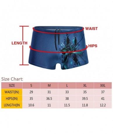 Trunks Blue Butterflys Men's Printed Elastic Swim Trunks Sexy Low Waist Shorts - Black - CT19E8392Z0 $44.15