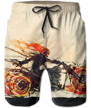 Board Shorts God of War Teen Boys Swim Trunks Summer Quick Dry Beach Shorts- Running Shorts - Ghost Rider10 - CS19CK9UQAX $51.20