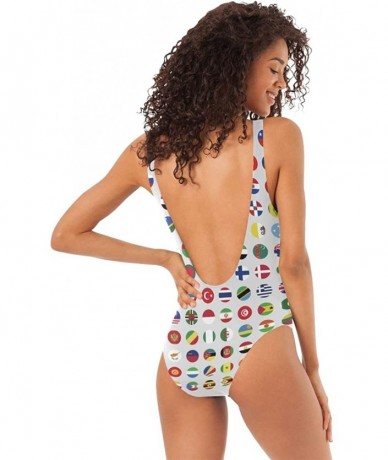 One-Pieces Womens Anarchist Flag One Piece Monokini Swimsuit Sexy Backless Retro Bathing Suit - World Flags - CI18O5SIDS2 $42.24