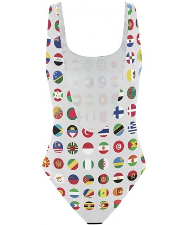 One-Pieces Womens Anarchist Flag One Piece Monokini Swimsuit Sexy Backless Retro Bathing Suit - World Flags - CI18O5SIDS2 $42.24