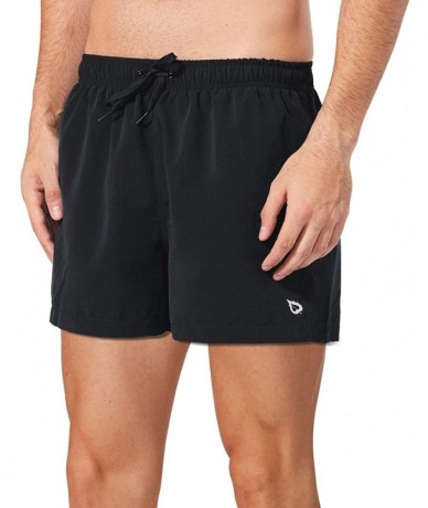 Briefs Mens' Athletic Swim Jammers Quick Dry Compression Square Leg Swim Brief Swimsuit - Black-1 - CZ18N7N95Q3 $30.05