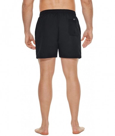 Briefs Mens' Athletic Swim Jammers Quick Dry Compression Square Leg Swim Brief Swimsuit - Black-1 - CZ18N7N95Q3 $30.05