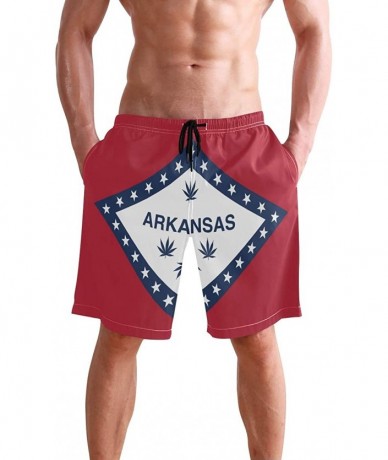 Trunks Egyptian Flag Men's Swim Trunks Beach Shorts with Pockets - Flag of Arkansas Marijuana - C518Q3XQ0HW $50.68