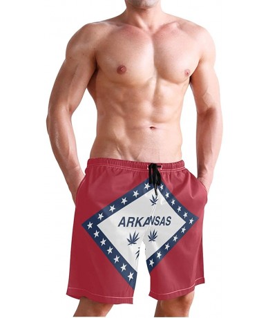 Trunks Egyptian Flag Men's Swim Trunks Beach Shorts with Pockets - Flag of Arkansas Marijuana - C518Q3XQ0HW $50.68