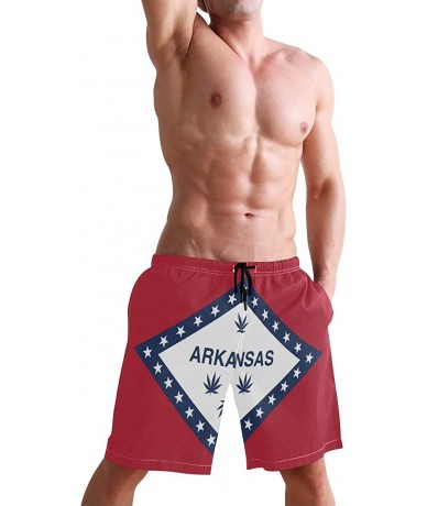 Trunks Egyptian Flag Men's Swim Trunks Beach Shorts with Pockets - Flag of Arkansas Marijuana - C518Q3XQ0HW $50.68