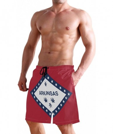 Trunks Egyptian Flag Men's Swim Trunks Beach Shorts with Pockets - Flag of Arkansas Marijuana - C518Q3XQ0HW $50.68