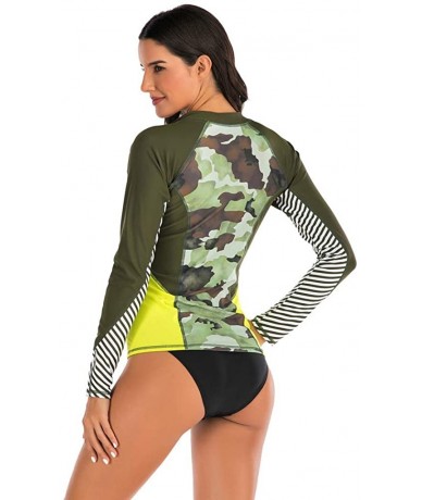 Rash Guards Long Sleeve Swimsuit Top Swim Shirts UPF 50+ Sun Protection Swim Shirts Athletic Tops with Boyshort for Women Gre...