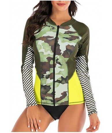 Rash Guards Long Sleeve Swimsuit Top Swim Shirts UPF 50+ Sun Protection Swim Shirts Athletic Tops with Boyshort for Women Gre...