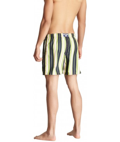 Board Shorts Men's Surf Swim Trunks - Green/Orange Stripes - CV11F1RTHQ7 $32.89