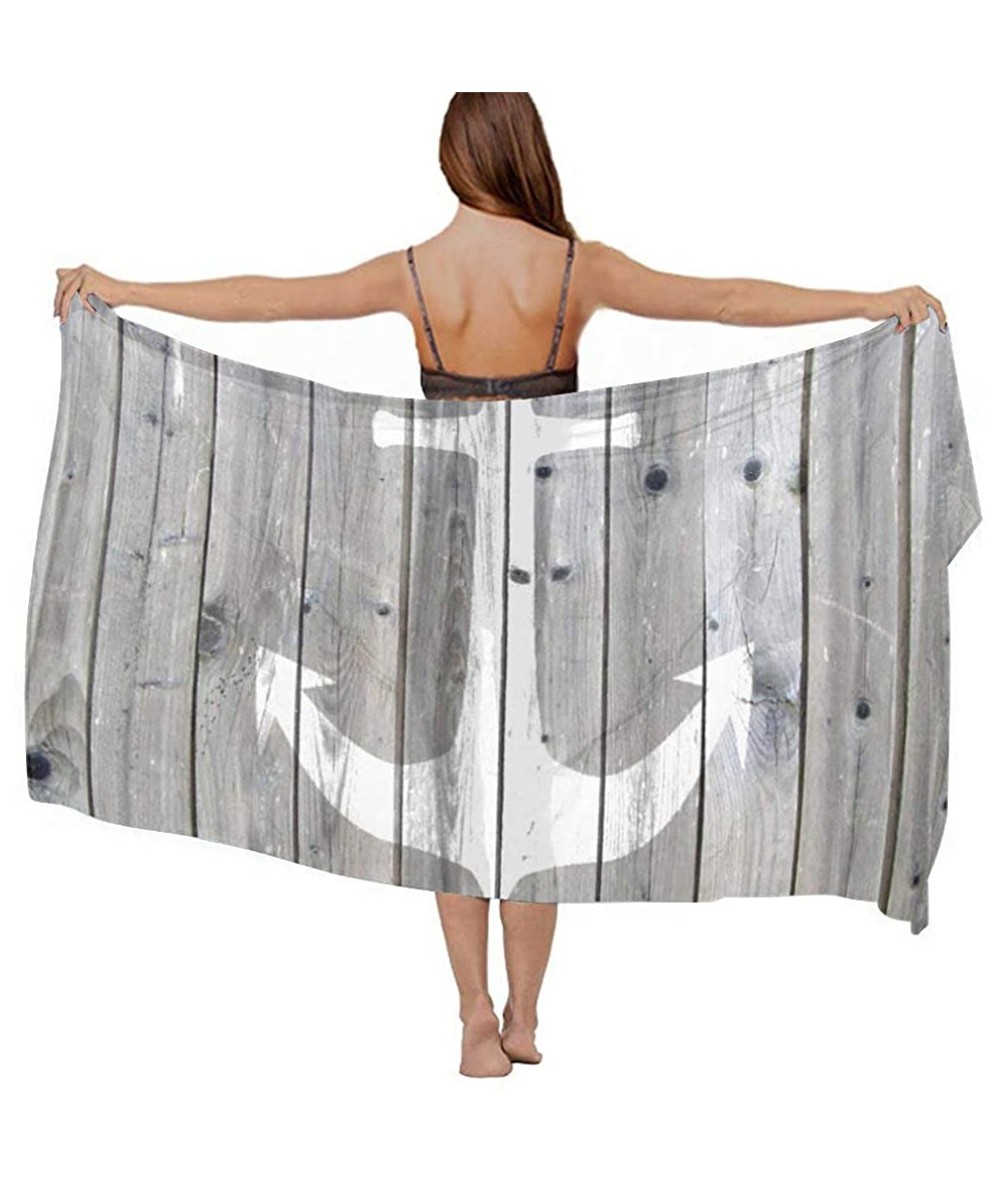 Cover-Ups Women Fahion Swimsuit Bikini Cover Up Sarong- Party Wedding Shawl Wrap - Wood Anchor - CQ19C6NC5X6 $46.86