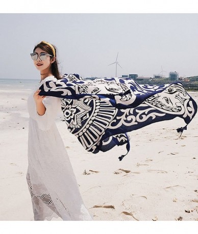 Cover-Ups Women Sarong Wrap Scarf Shawl Cover Up Sun Summer Sunscreen Swimwear Pareo Dress Oversize Beach Cover Up Scarves Bl...