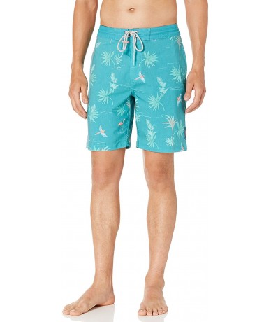 Board Shorts Men's Carneros Layday Side Pocket Board Shorts - Teal - CG18LY8NKQ8 $80.83