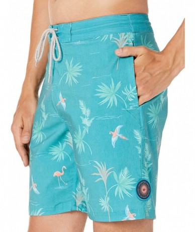 Board Shorts Men's Carneros Layday Side Pocket Board Shorts - Teal - CG18LY8NKQ8 $80.83