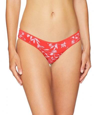 Tankinis Women's Sublime Reversible Signature Cut Bikini Bottom Swimsuit - Coral Reef Orange/Botanical Floral - CR18Y329AZC $...