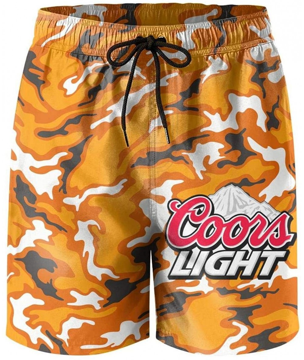 Board Shorts Men's Beach Shorts Busch-Brewery-Lights-Beer- Summer Quick Dry Swimming Pants - White-42 - CV18UEH5TNZ $57.76