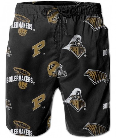 Board Shorts Men's Quick Dry Swim Shorts with Mesh Lining Swimwear Bathing Suits Beach Shorts - Purdue Boilermakers-13 - C119...