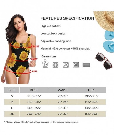 Racing Women's Sunflower One Piece Swimsuits-Women Athletic Training Swimsuits Swimwear Bathing Suits - CN193EAZQZ5 $36.98