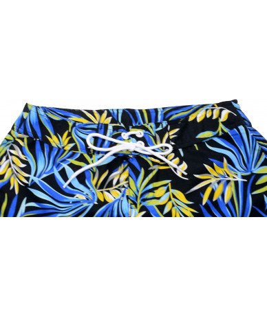 Board Shorts Women's Quick Dry Swim Shorts Beach Board Shorts Swimsuit - Black/Blue - CO18OEOWA83 $38.92