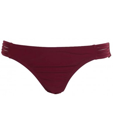 Tankinis Womens Hipster Cut-Out Bikini Swim Bottom Purple S - CX18LEHH8WZ $20.45