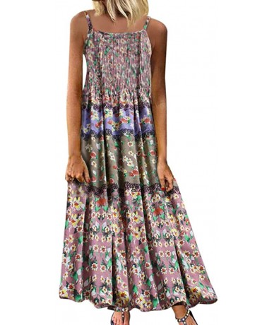 One-Pieces Womens Dresses Special Occasion Vintage Flower Print Maxi Dress Bohemian Plus Size Dress Sleeveless Dresses Z1 pin...