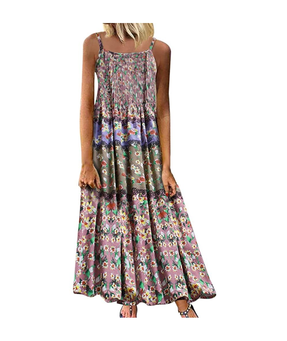 One-Pieces Womens Dresses Special Occasion Vintage Flower Print Maxi Dress Bohemian Plus Size Dress Sleeveless Dresses Z1 pin...