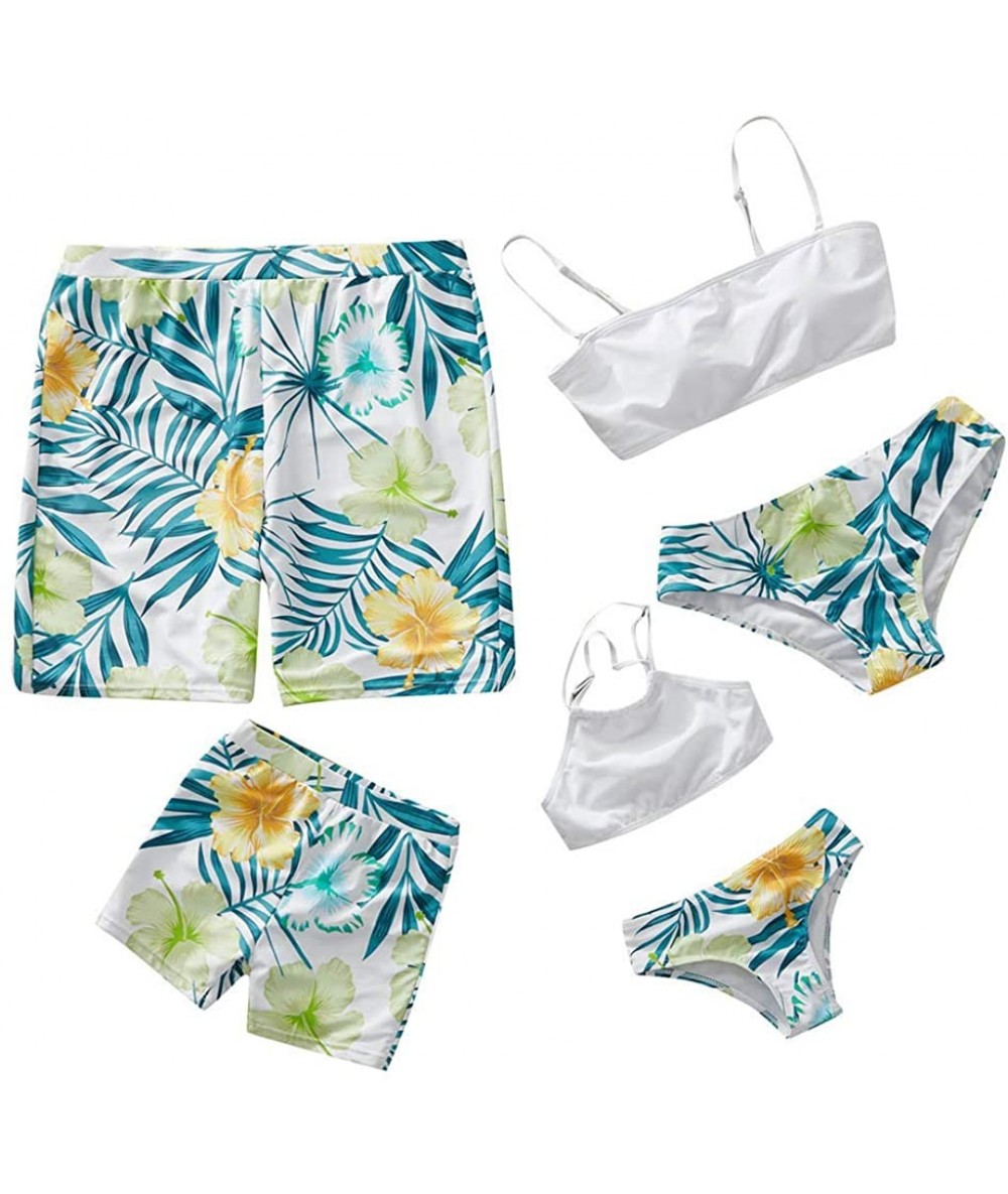 Sets Daddy Mommy and Me Family Matching Swimsuit Parent-Child Summer Outfit Swimwear - A - CU18T2UEQU3 $31.38