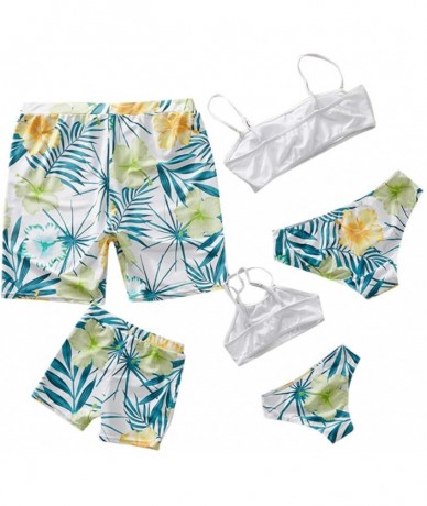 Sets Daddy Mommy and Me Family Matching Swimsuit Parent-Child Summer Outfit Swimwear - A - CU18T2UEQU3 $31.38