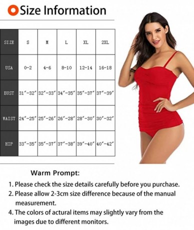 Tankinis Tankini Swimsuits for Women Plus Size Swimwear Tummy Control Two Piece Bathing Suits - Red - CB1906HU63K $45.15