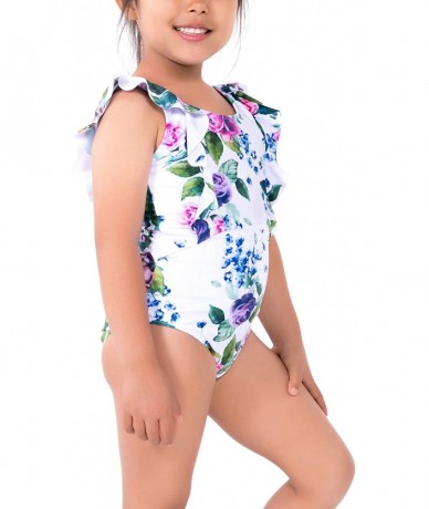 One-Pieces Toddles to Big Girls' One Piece Assorted Summer Bikini Swimsuits - Rose White - CO18R4K093M $39.37