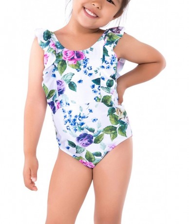 One-Pieces Toddles to Big Girls' One Piece Assorted Summer Bikini Swimsuits - Rose White - CO18R4K093M $39.37