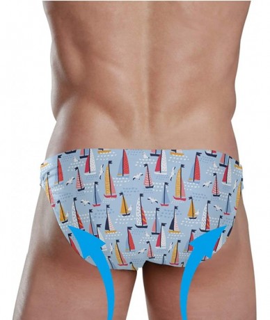 Briefs Swim Brief Bikini Cartoon Animal Beach Bikini for Men Swim Underwear Sports - Sailboat - CC19EMXL494 $43.59