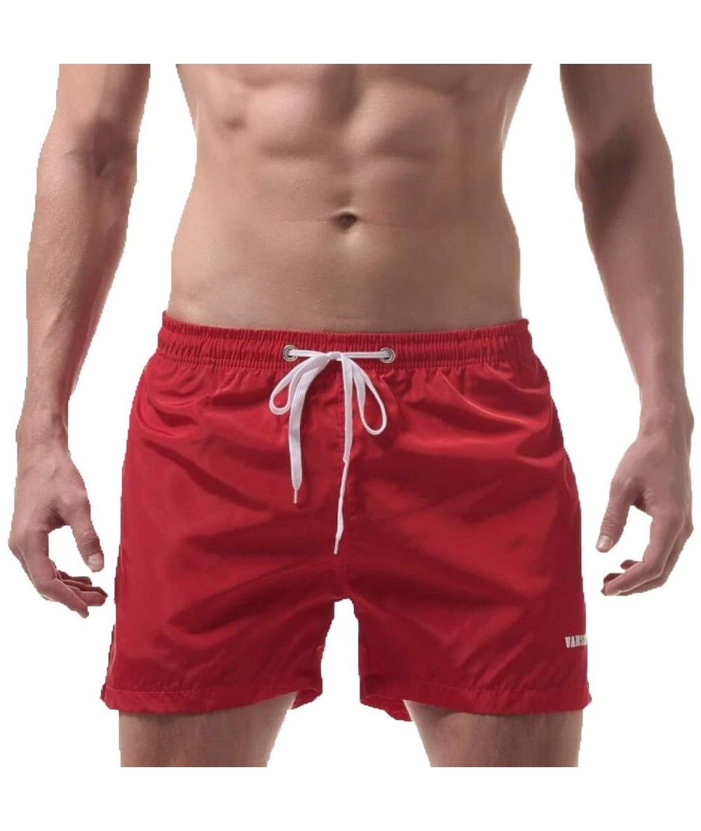 Board Shorts Mens Swimming Trunks Swim Shorts Beach Board Breathable Adjustable Drawstring-3Packs-M - 3packs - C518WC9CXU0 $8...