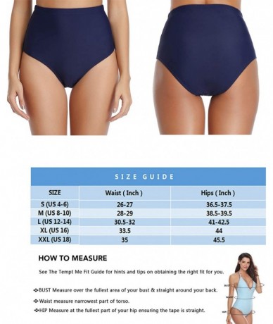 Bottoms Women's Retro High Waisted Bikini Bottoms Tummy Control Tankini Shorts - Blue - CS18YINHQXU $32.29