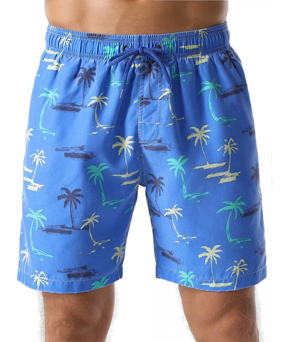 Trunks Men's Swim Trunks Retro Soft Washed Drawstring Workout Shorts Men - Light Blue-283 - CC18YGDX7AO $38.24