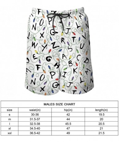 Board Shorts Men's Fashion Casual Swim Trunks Summer Beach Shorts with Mesh Lining - Stranger Letter Things White - CM199QGAS...