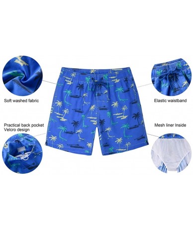 Trunks Men's Swim Trunks Retro Soft Washed Drawstring Workout Shorts Men - Light Blue-283 - CC18YGDX7AO $38.24