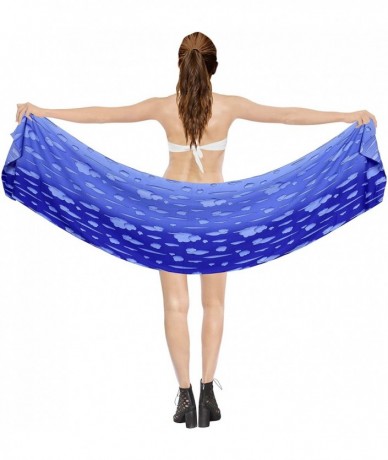 Cover-Ups Shawls Scarves Scarf Women's Plus Size Swimwear Pareo Sarong Bikini Coverups Tie Half Short - Blue_g245 - C512O5JS2...